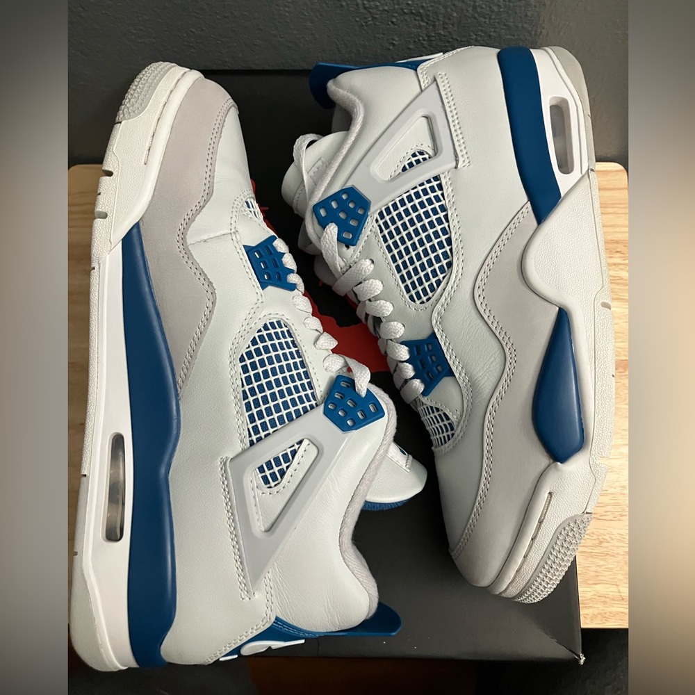 Nike Air Jordan IV 4 Retro Military Blue 2024 Sneakers Shoes w/OG Box! Dunk SB - Picture 3 of 13